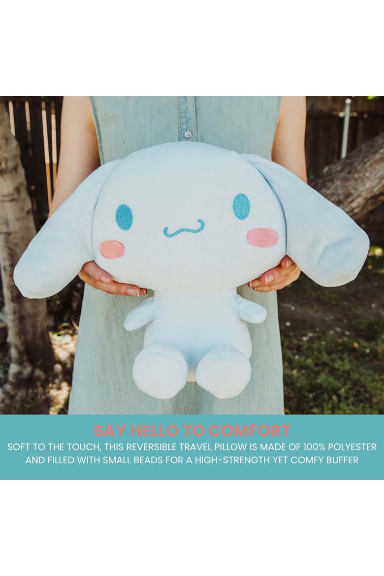 Sanrio Cinnamoroll Reversible Neck Roll Pillow and Plush Toy, Alternate, color, Blue
