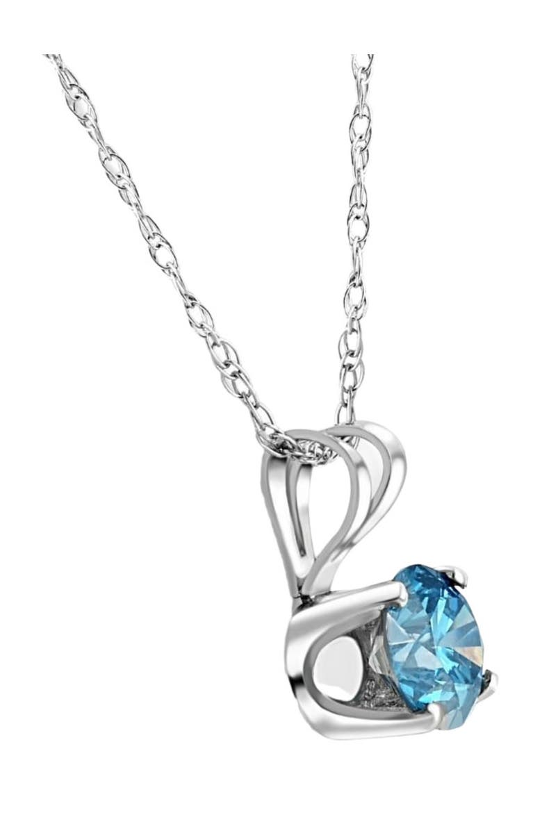 Bliss Diamond 3/8Ct Round Blue Diamond Solitaire 14K Gold Pendant Necklace Lab Grown, Alternate, color, 