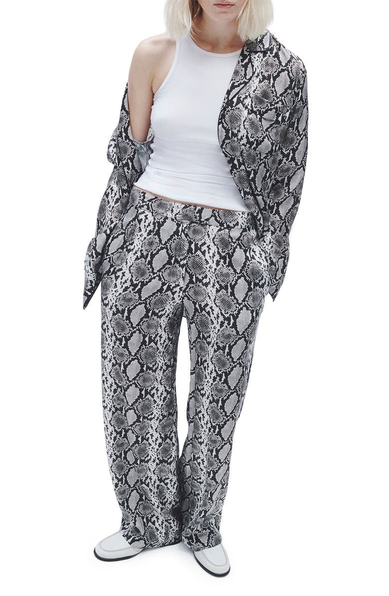 rag & bone Lace Print Silk Blend Wide Leg Pants, Alternate, color, Snake Prin