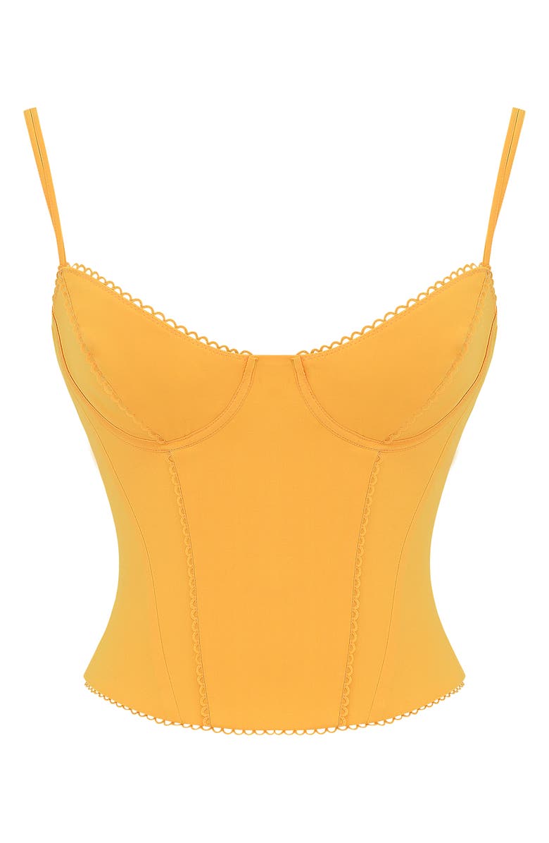 Mistress Rocks Picot Trim Corset Top, Alternate, color, 