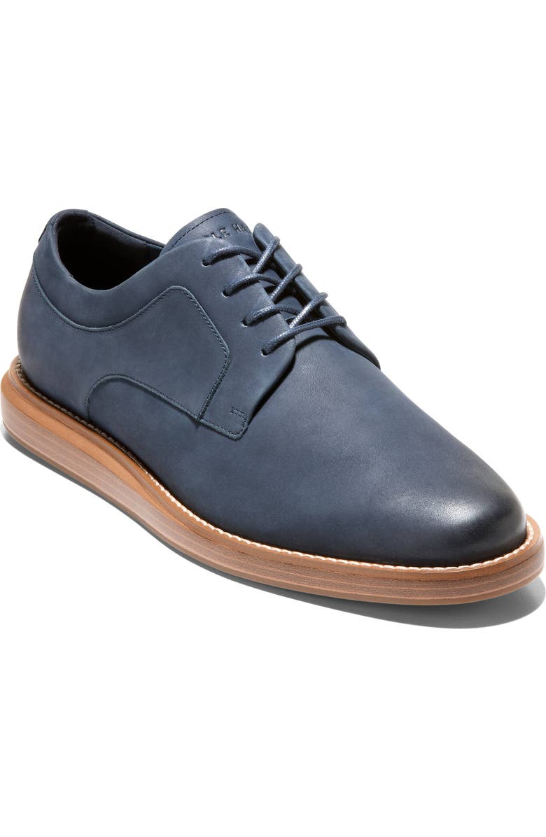 Cole Haan Grand Neoclassic Plain Toe Derby, Main, color, Navy Blazer Nubuck / Italian