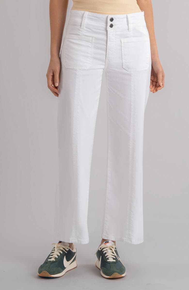 KUT from the Kloth Patch Pocket High Waist Ankle Wide Leg Jeans, Main, color, White