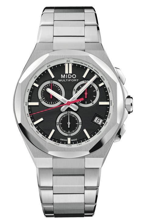 Multifort 8 Black One Crown Chronograph Automatic Bracelet Watch, 40mm