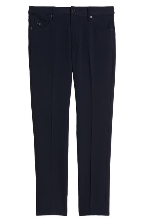 Emporio Armani Techno Corduroy Five-pocket Pants In Solid Blue Navy