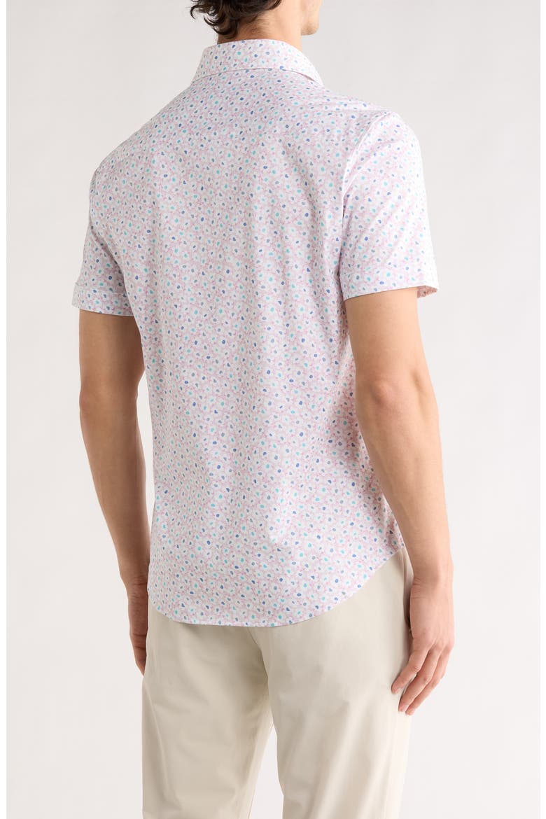 Miles OoohCotton® Floral Short Sleeve Button-Up Shirt, Alternate, color, PINK