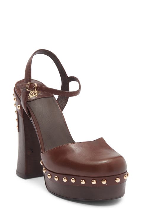 Extrovert Studded Ankle Strap Platform Clog (Women)