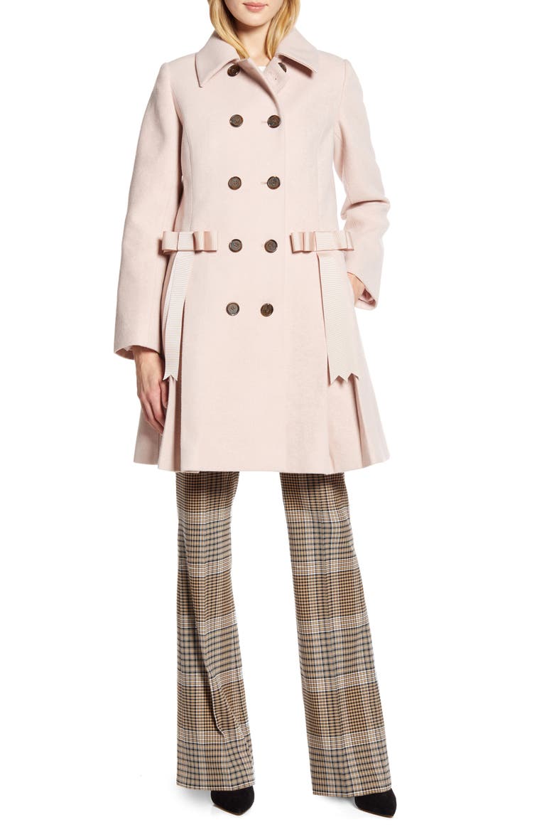 x Atlantic-Pacific Bow Detail Coat (Nordstrom Exclusive), Main, color, PINK SMOKE