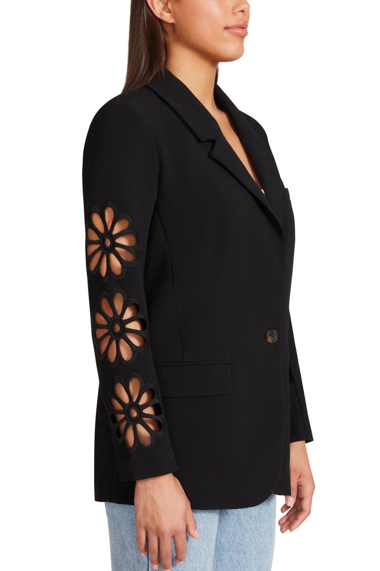 Keep an Eyelet Out Blazer, Alternate, color, BLACK
