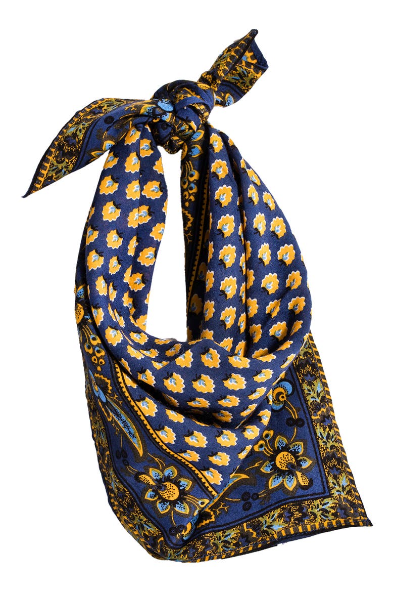 Paisley Floral Bandana, Main, color, NAVY