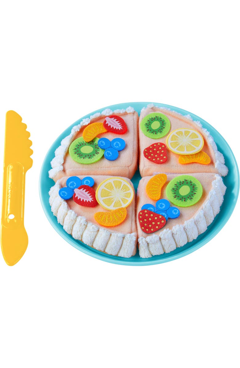 HABA Soft Fruit Tart Pretend Food Dessert with Felt Toppings & Plate Play Food Set - Toy Kitchen Accessories for Kids & Little Bakers, Main, color, 