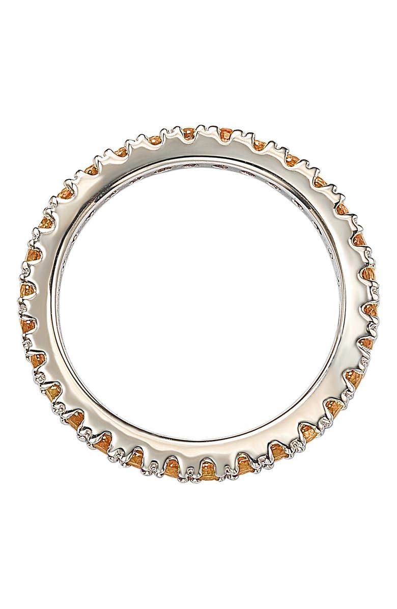 SUZY LEVIAN Sterling Silver Orange CZ Eternity Band Ring, Alternate, color, Orange