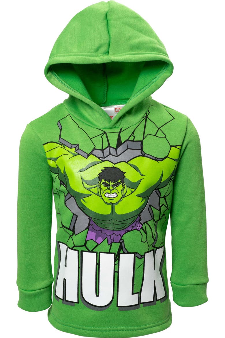 Avengers The Hulk Fleece Hoodie and Pants Set, Alternate, color, Hulk Green Black