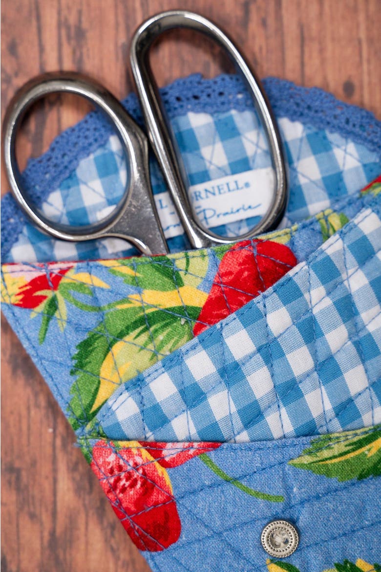 Strawberry Magic Patchwork Scissor Sleeve, Alternate, color, Blue