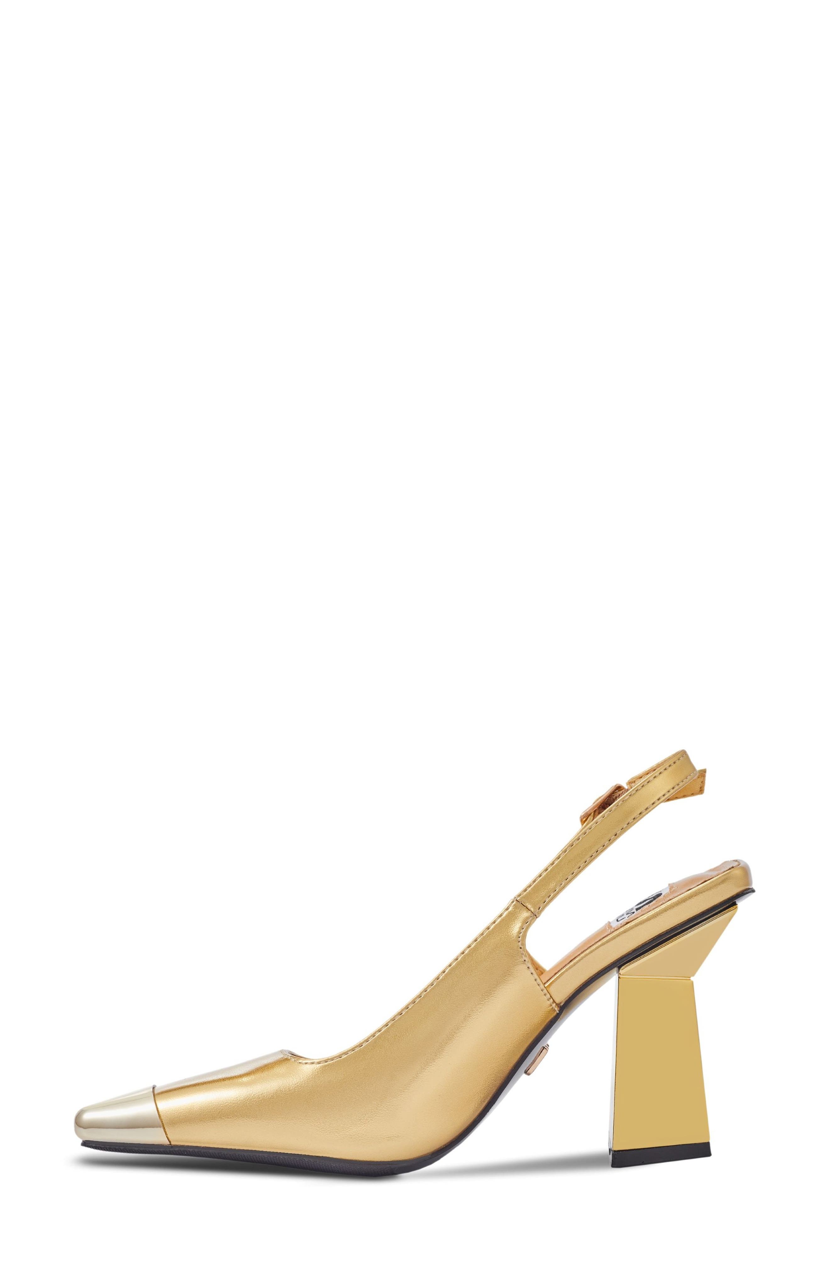 Jane Cap Toe Slingback Pump, Alternate, color, GOLD
