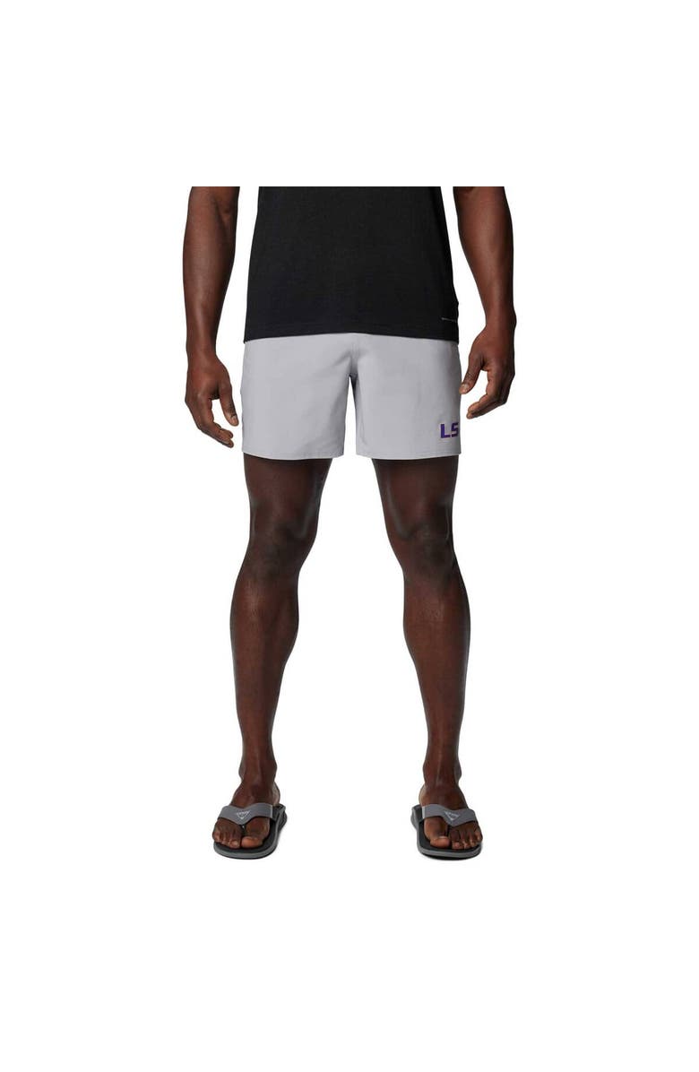 Columbia Men's Columbia Gray LSU Tigers PFG Terminal Roamer<sup>™</sup> Omni-Shade<sup>™</sup> Stretch Shorts, Main, color, Gray
