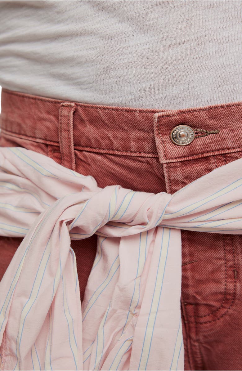 Free People Good Luck Mid Rise Barrel Leg Jeans, Alternate, color, Sunsetter