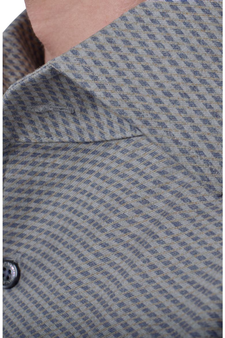 Alvin Trim Fit Micro Houndstooth Brushed Cotton Button-Up Shirt, Alternate, color, CEMENT