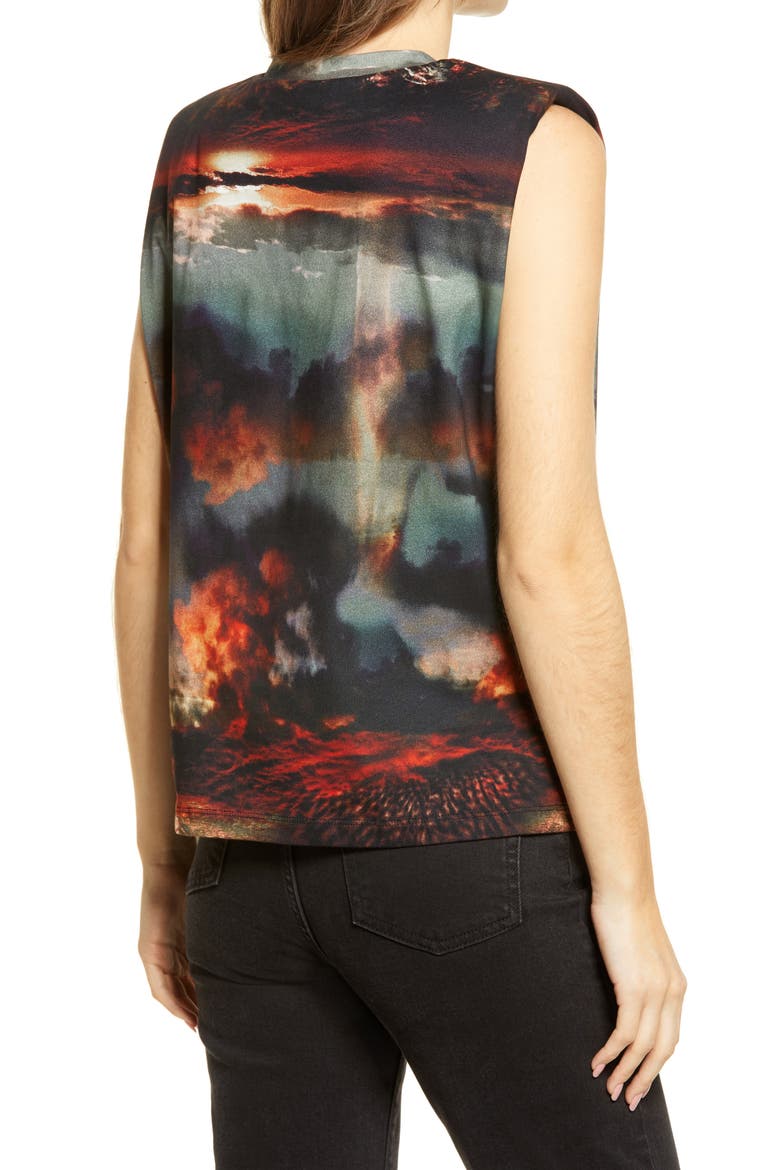 Epiphany Coni Shoulder Pad Tank, Alternate, color, DUSK RED