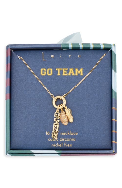 Leith Cubic Zirconia Gameday Football Charm Necklace