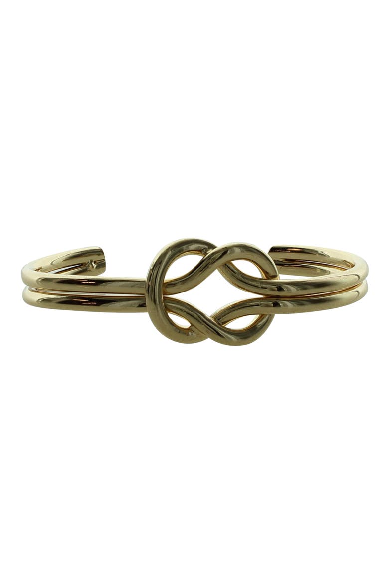 Love Knot Cuff Bracelet, Alternate, color, GOLD