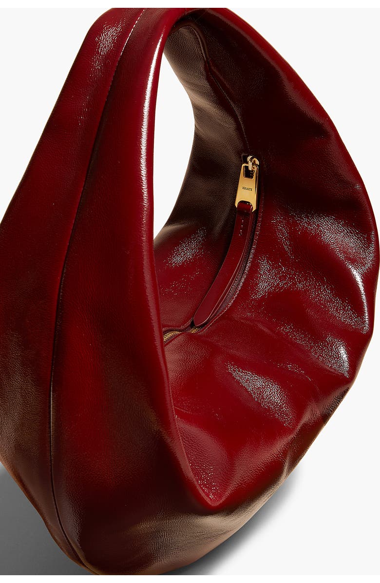 Khaite Medium Olivia Patent Leather Hobo Bag, Alternate, color, Oxblood 524