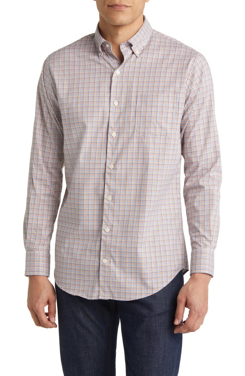 Peter Millar Market Crown Lite Check Button-Down Shirt, Main, color, 