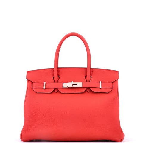 Birkin Handbag Red Togo With Palladium Hardware 30