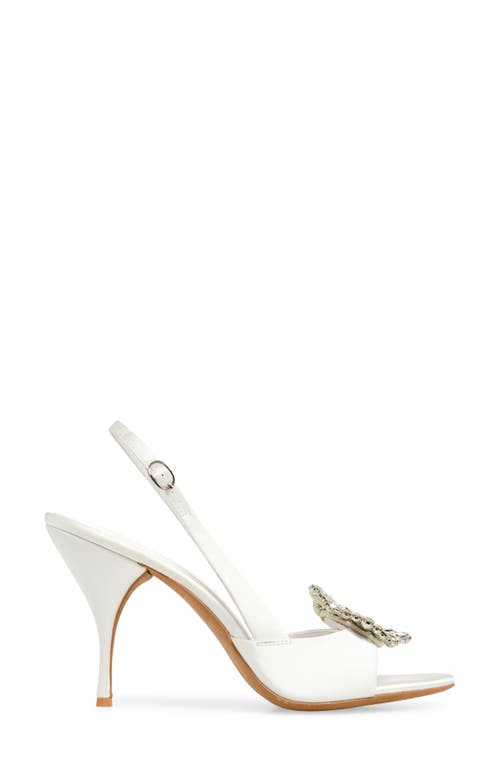 Jeffrey Campbell Triomphe Crystal Embellished Slingback Sandal In White