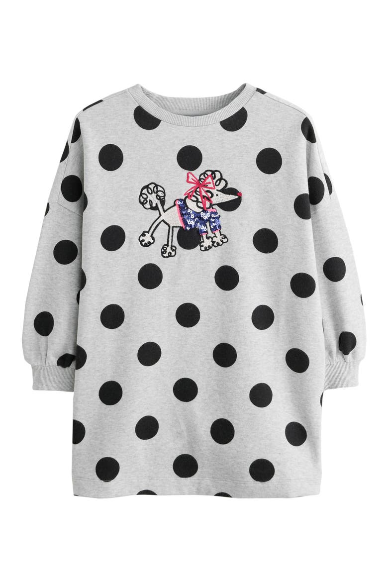 Kids' Poodle Graphic Sweatshirt Dress, Main, color, GREY