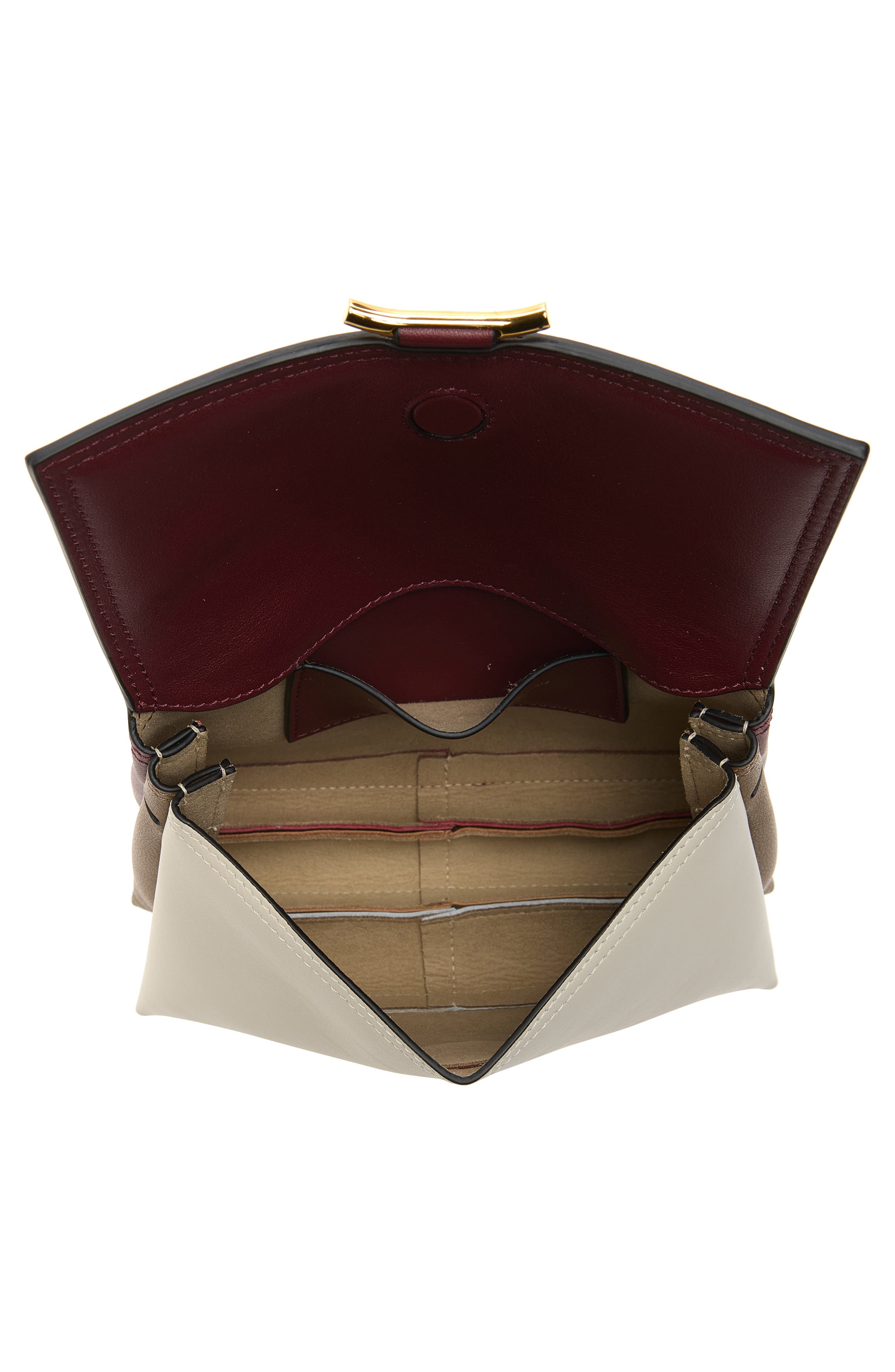 Ida Trio Colorblock Leather Clutch, Alternate, color, BORDEAUX MIX