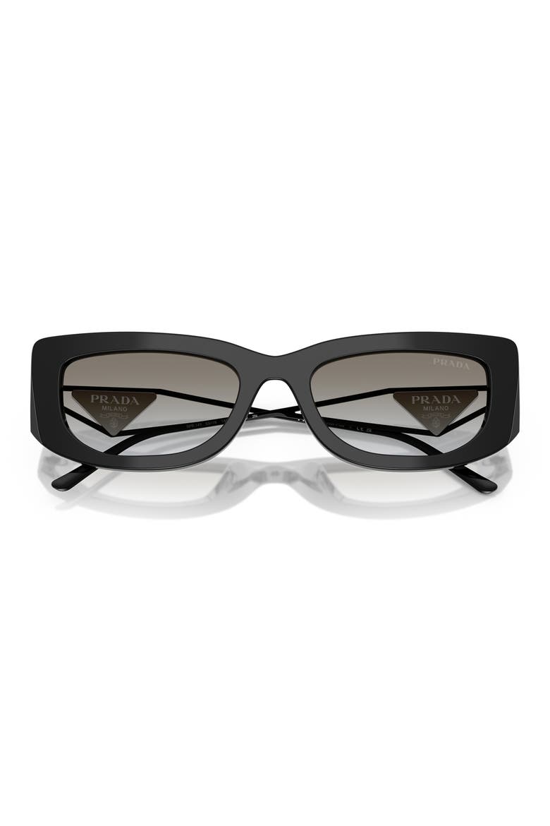 53mm Gradient Rectangular Sunglasses, Alternate, color, BLACK / GREY GRADIENT