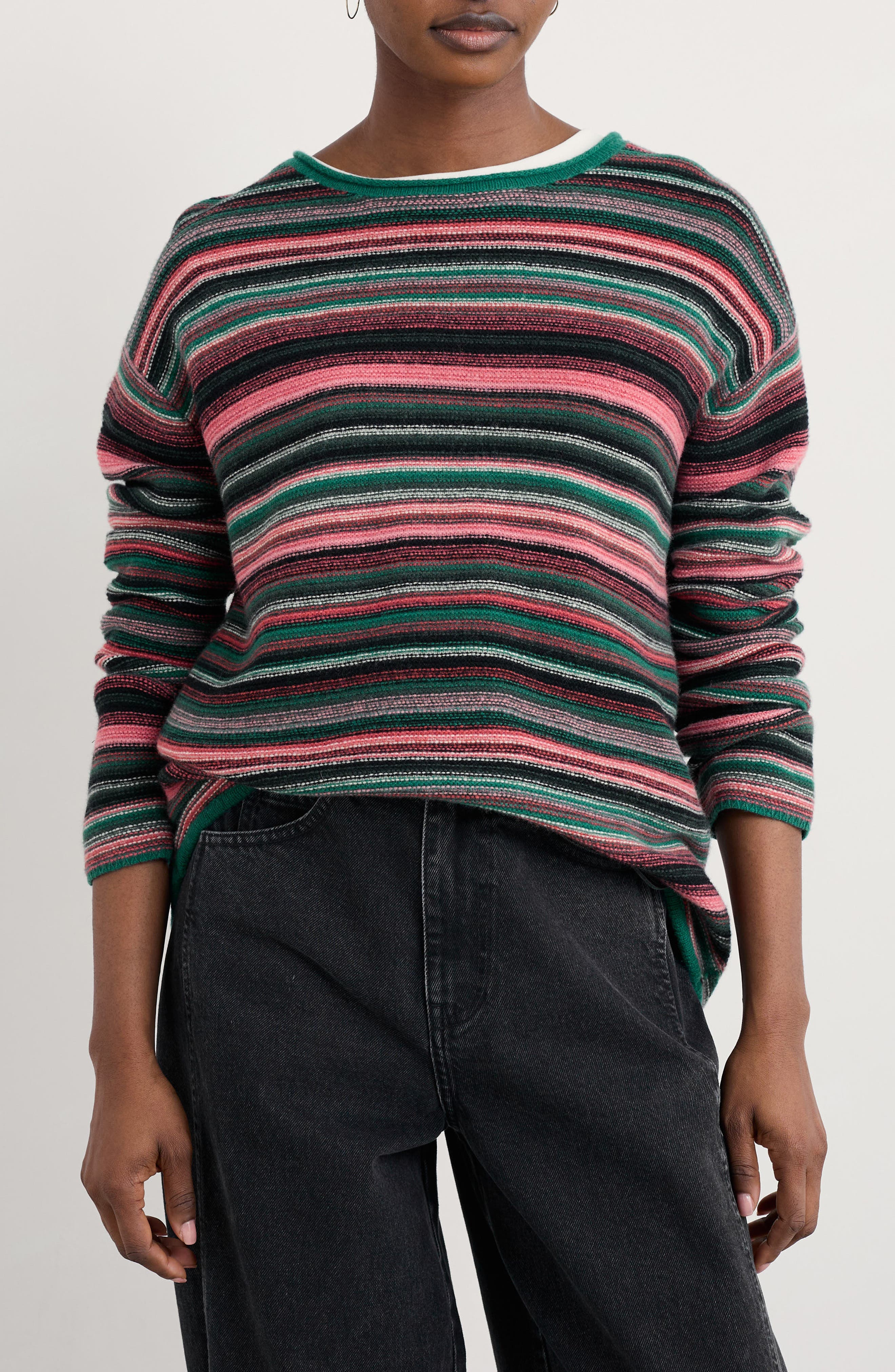 Seasalt Cornwall Fruity II Stripe Merino Wool Blend Sweater