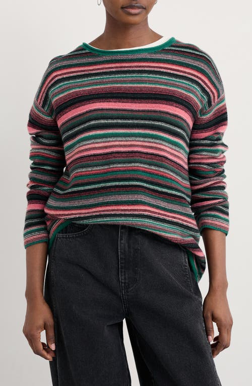 Seasalt Cornwall Fruity Ii Stripe Merino Wool Blend Sweater In Animal Print