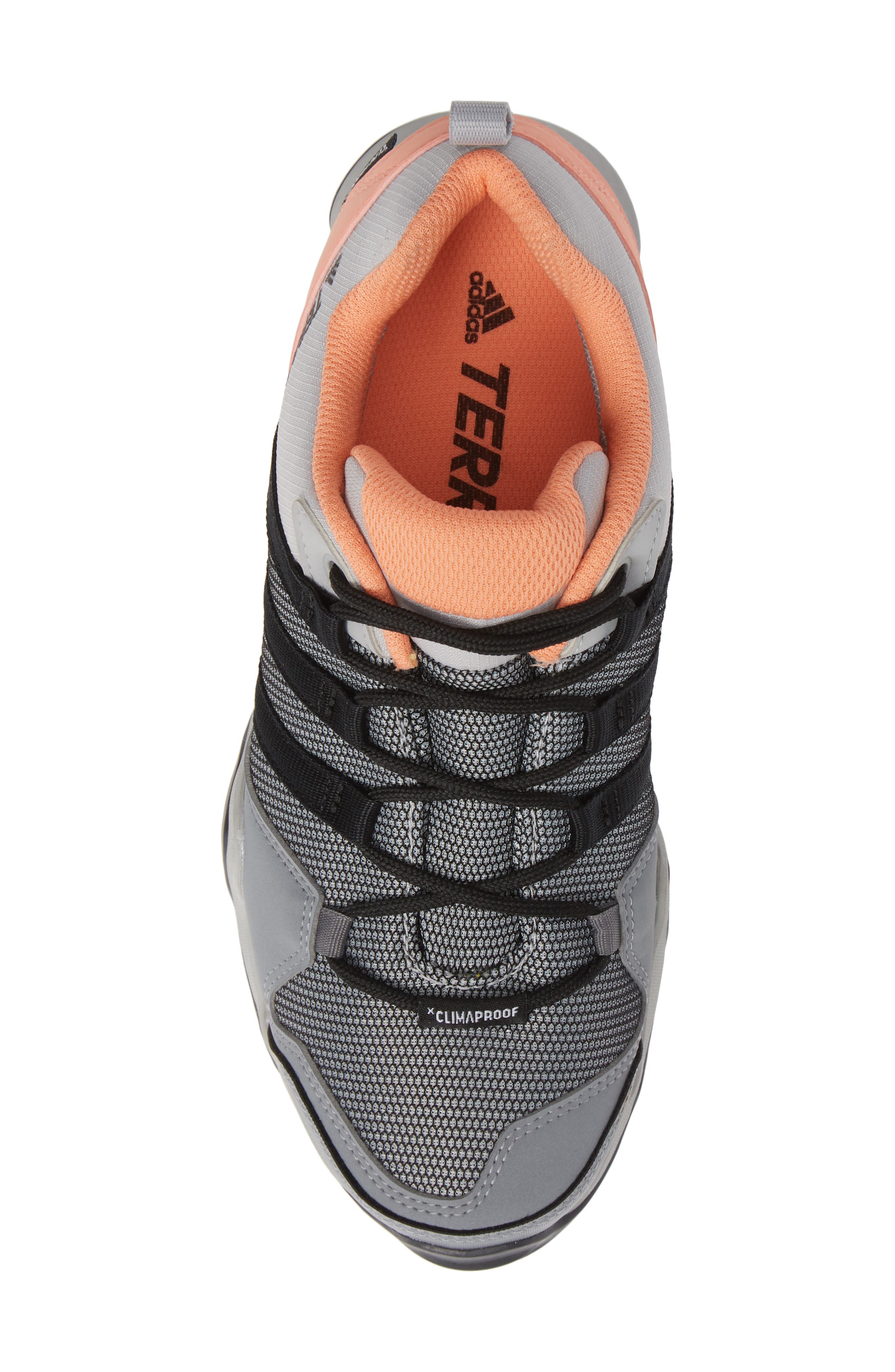 Terrex AX2 CLIMAPROOF® Hiking Shoe, Alternate, color, GREY/ BLACK/ CHALK CORAL