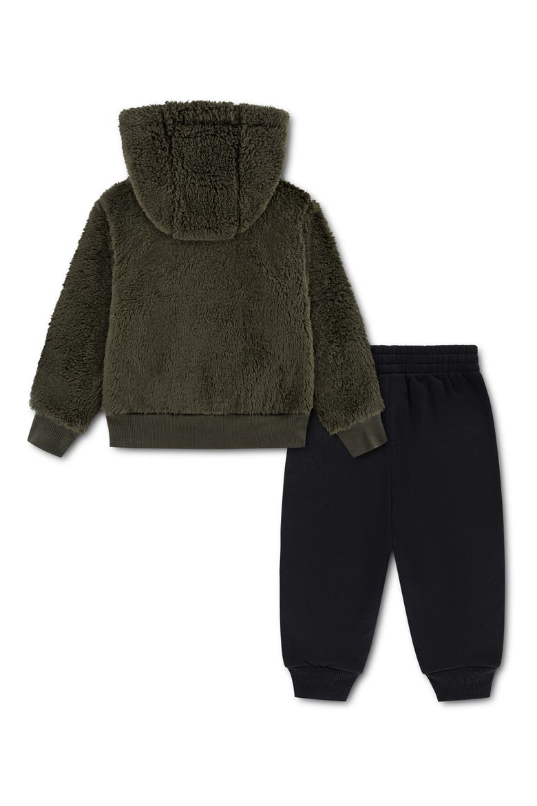 Kids' High-Pile Fleece Hoodie & Joggers Set, Alternate, color, BLACK
