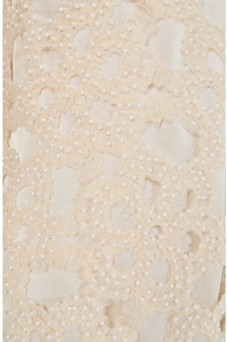Pearl Floral Lace Midi Dress, Alternate, color, CREAM
