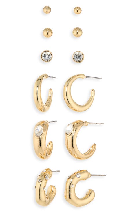 9-Pack Assorted Stud & Hoop Earrings