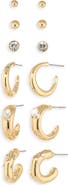 NATASHA 9-Pack Assorted Stud & Hoop Earrings