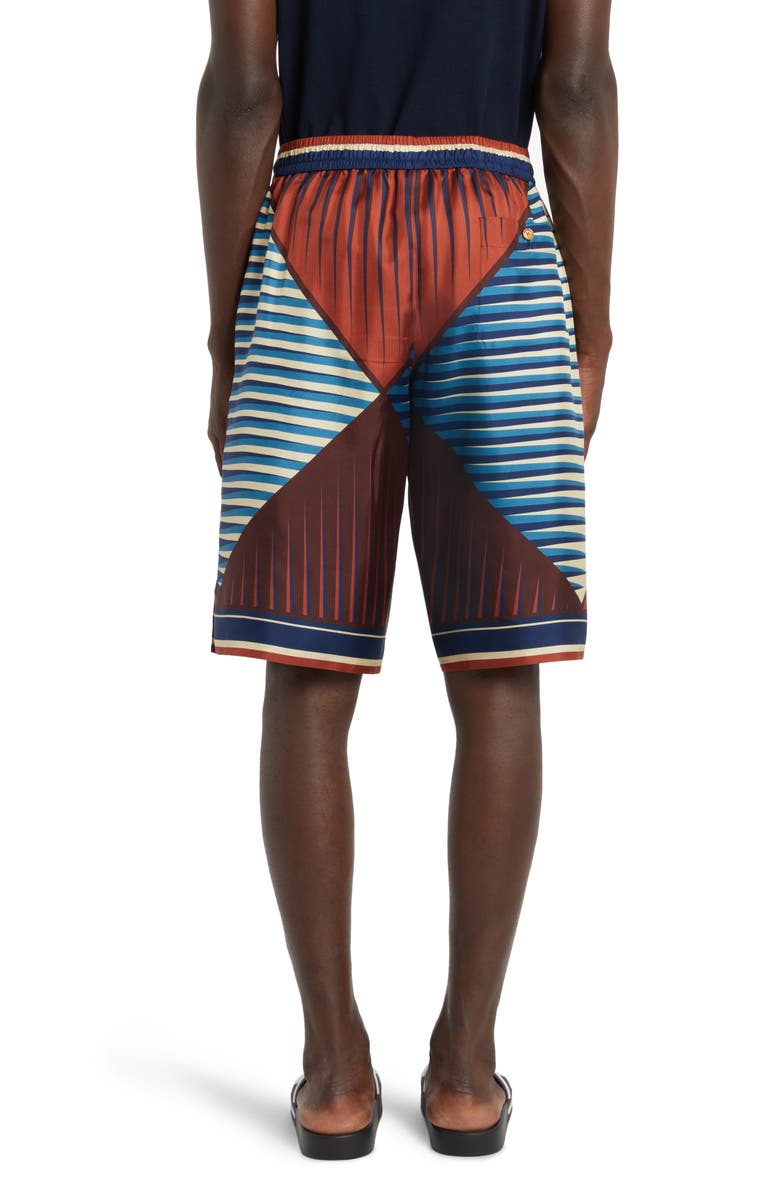 Dolce&Gabbana Diamond Print Silk Twill Shorts, Alternate, color,
