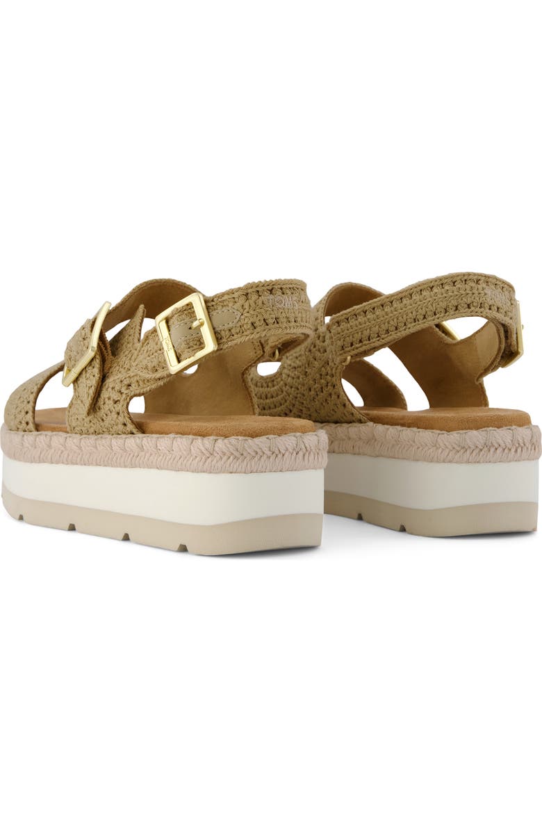 TOMS Giana Flatform Sandal, Alternate, color, Dark Beige