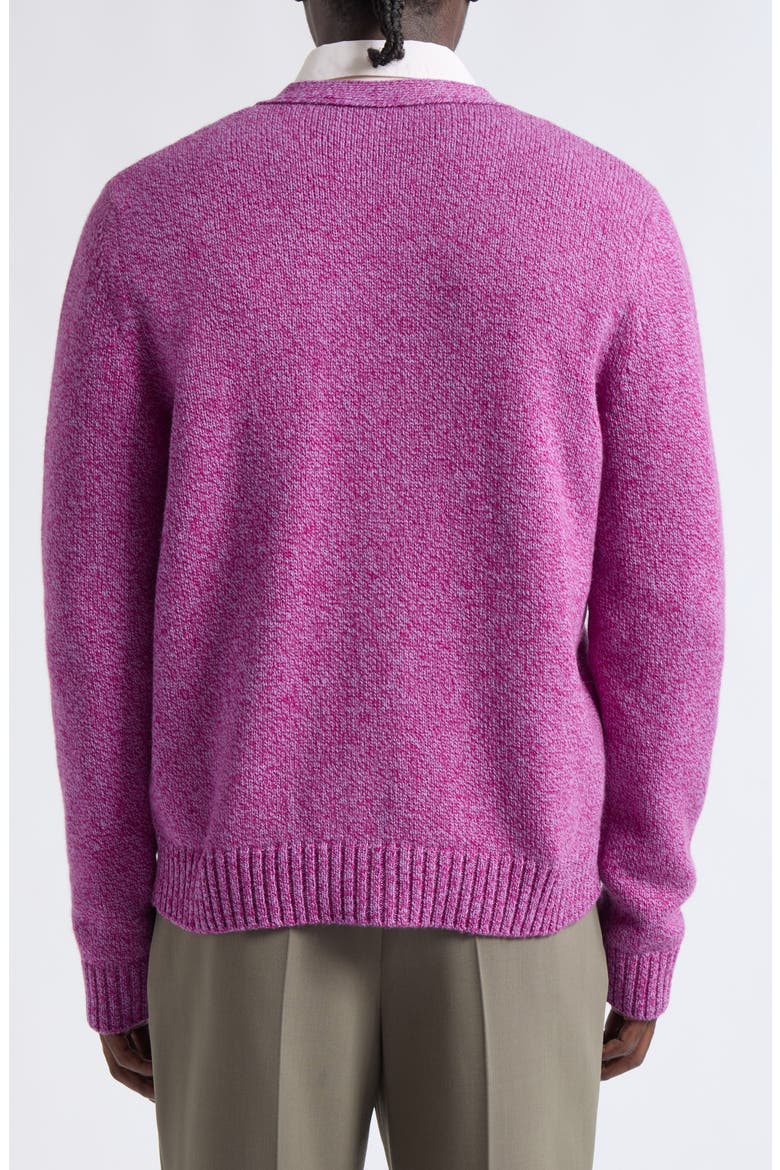 Butterly Appliqué Wool Mouliné Cardigan, Alternate, color, VIOLET