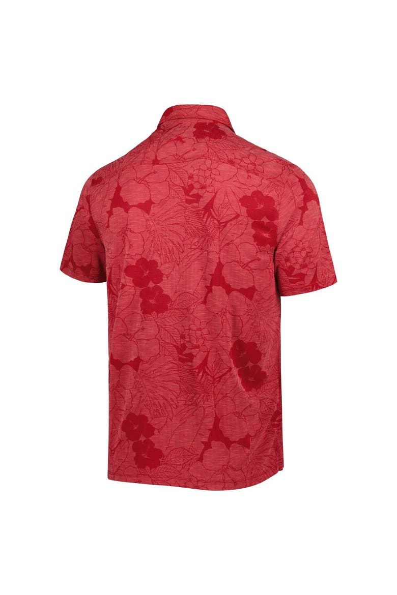 Men's Tommy Bahama Scarlet Ohio State Buckeyes Miramar Blooms Polo, Alternate, color, Scarlet