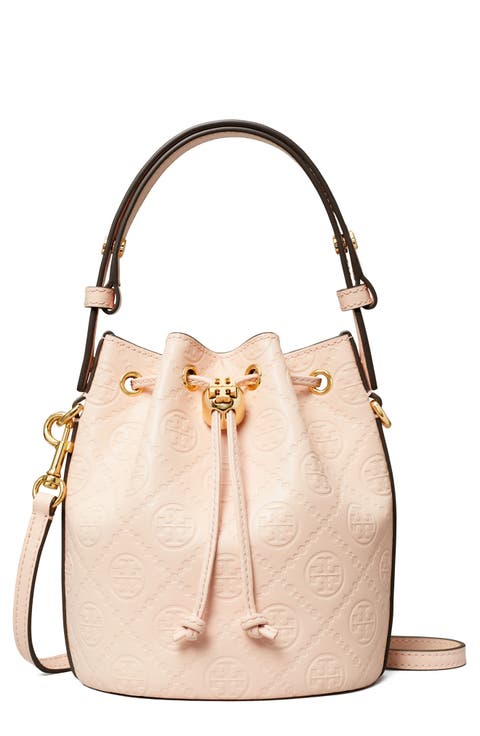 Mini T Monogram Debossed Bucket Bag
