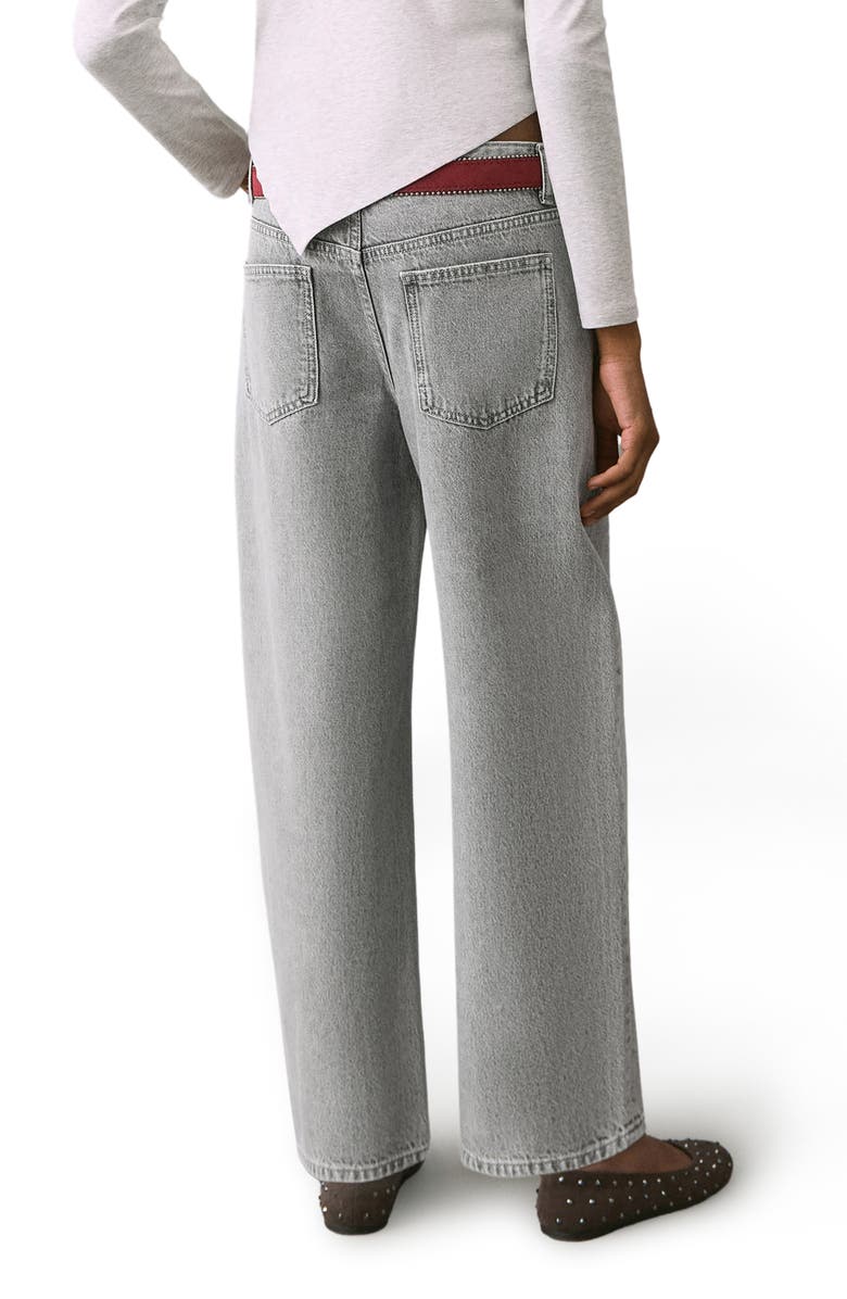 MANGO TEEN Low Rise Barrel Jeans, Alternate, color, Light Denim Grey