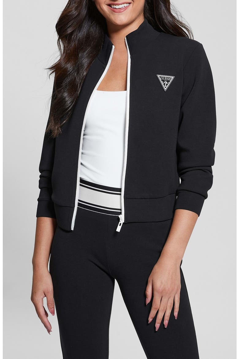 Ann Graphic Zip Sweatshirt, Main, color, JET BLACK