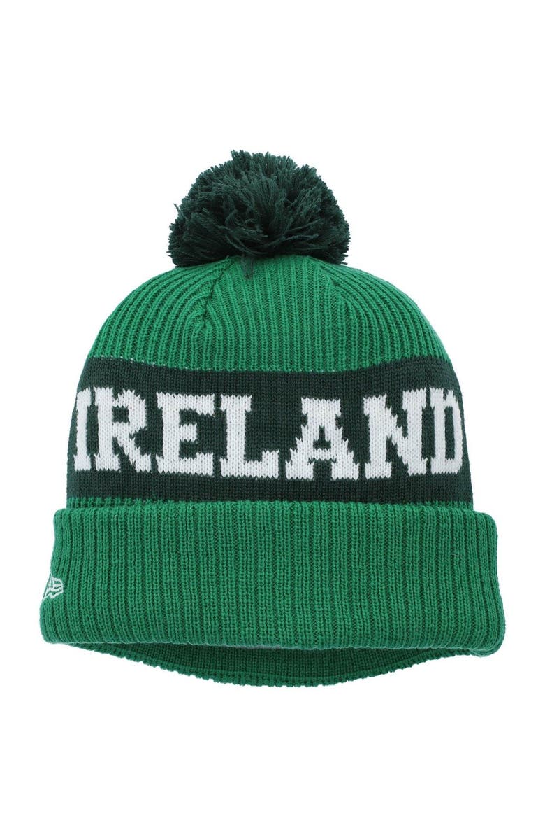New Era Men's New Era Green Ireland National Team Essential Bob Cuffed Knit Hat, Alternate, color, 