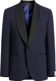 Jack Victor Ethan Diamond Jacquard Wool Dinner Jacket