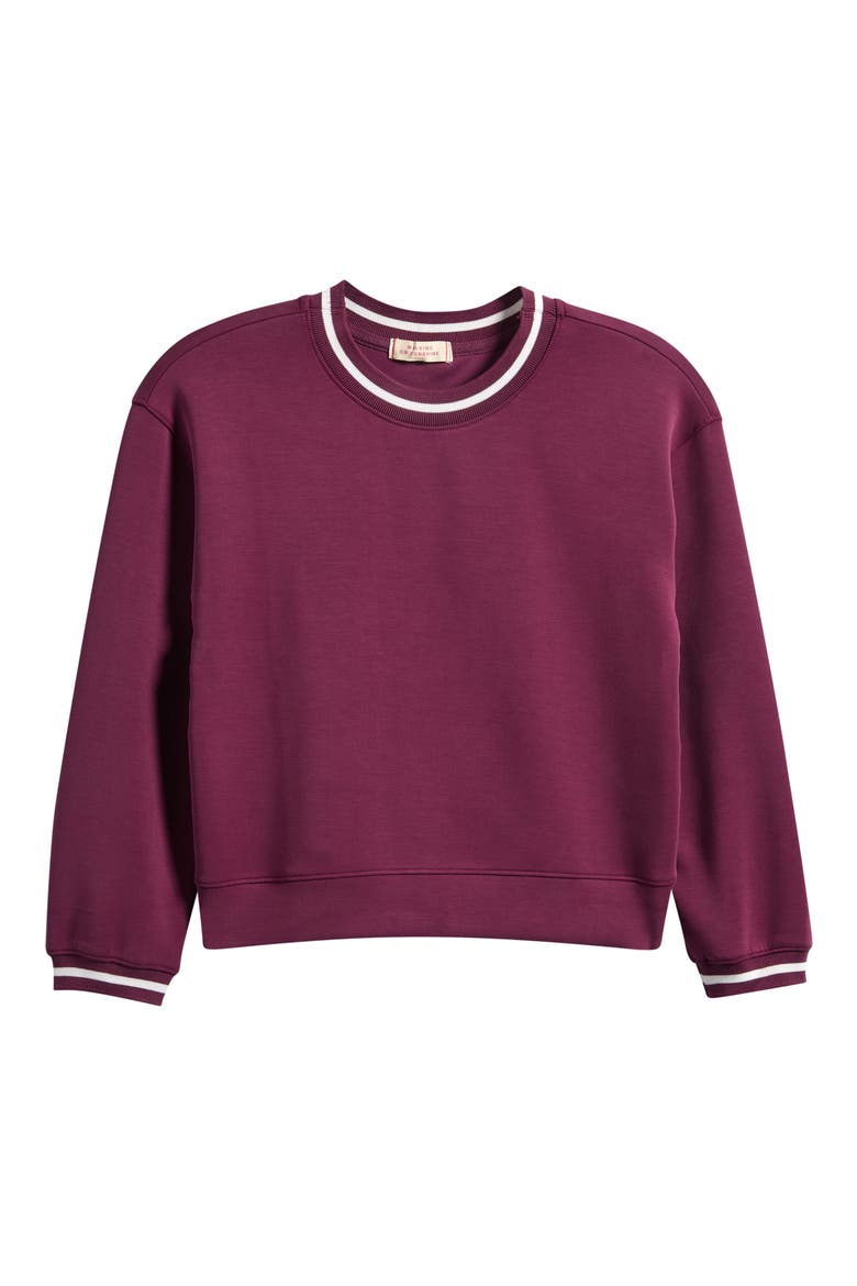Kids' Cloud Mixed Media Crewneck Sweatshirt, Main, color, PLUM