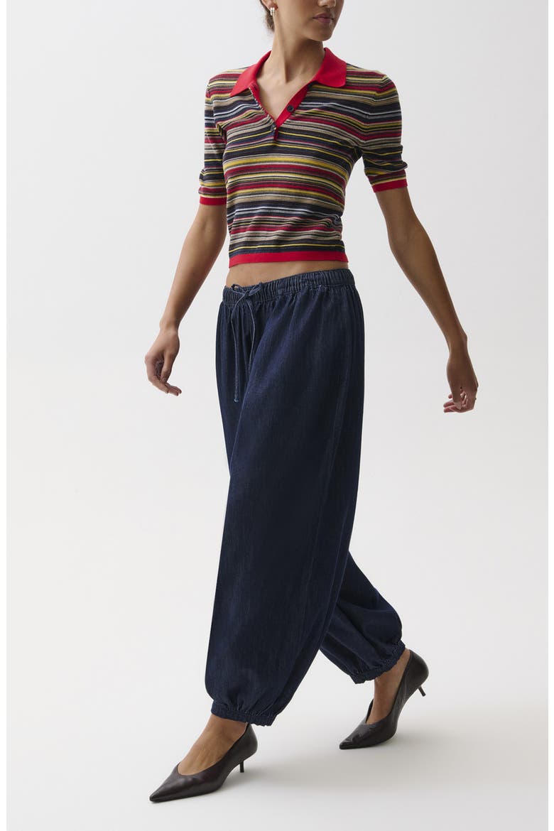 Freya Drawstring Waist Balloon Jeans, Alternate, color, CELESTE