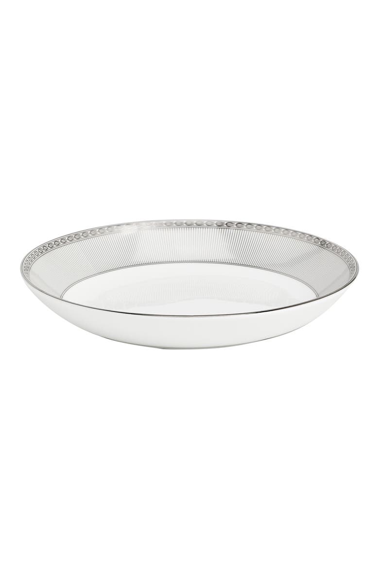 Silver Tonquin Bone China Deep Plate, Main, color, SILVER
